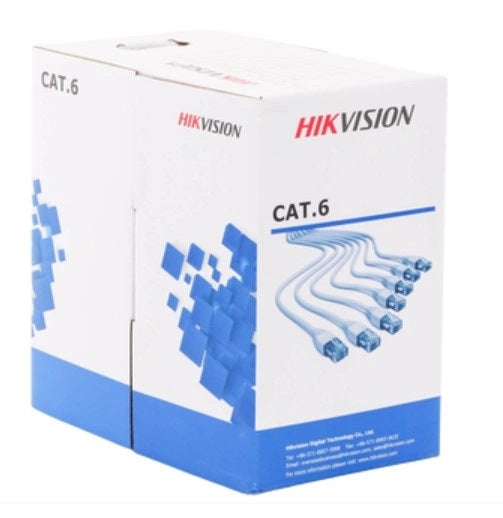 Hikvision Bobina de Cable CAT 6 305 m 100% Cobre, PVC, Uso Interior