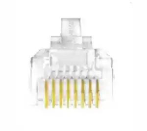 Bote Plugs Hikvision con 100 Piezas Modular RJ45 / CAT 6 / Chapado en Oro a 30 Micras