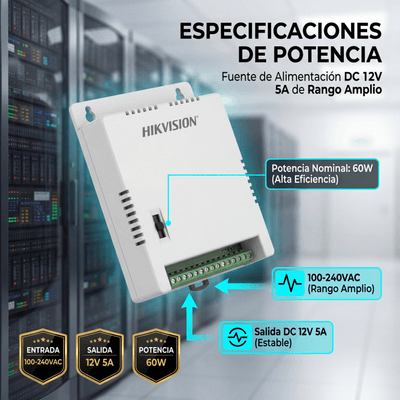 Fuente de poder HIKVISION DS-2FA1205-C8/K