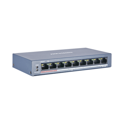 DS-3E0109P-E/M(B) - Hikvision Switch PoE+ / No Administrable / 8 Puertos 10/100 Mbps PoE+ DS-3E0109P-E/M(B)