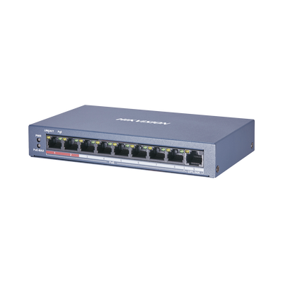 DS-3E0109P-E/M(B) - Hikvision Switch PoE+ / No Administrable / 8 Puertos 10/100 Mbps PoE+ DS-3E0109P-E/M(B)
