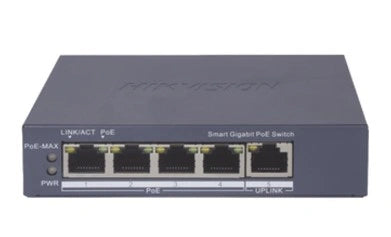 Hikvision Switch Gigabit PoE+ DS-3E1505P-EI, 4 Puertos 1000 Mbps, 60 Watts, Configuración Nube