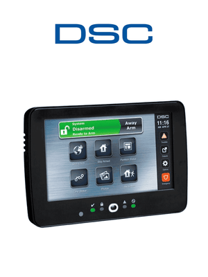 Teclado Cableado DSC HS2TCHPBLK N 7'' con Lector de Proximidad y 128 Zonas - Negro