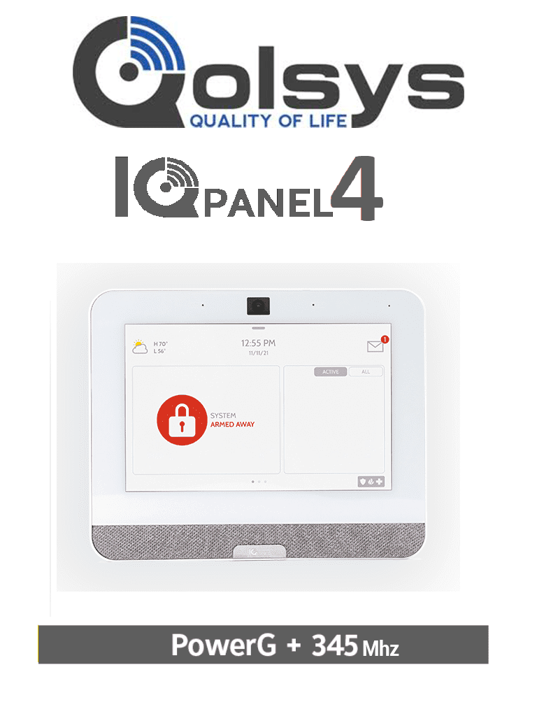 Sistema de Alarma Qolsys IQPanel4 Autocontenido, 4 Bocinas Integradas 4W, 915MHz/345MHz