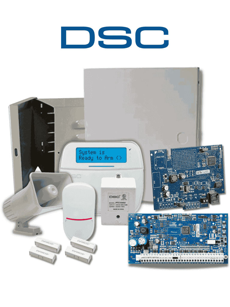 Panel DSC NEO HS2032 8 Zonas Expansible, Teclado LCD HS2LCDN, Sirena 30W, Comunicador IP TL280E, Sensor PIR LC200, 2 SM433TQW