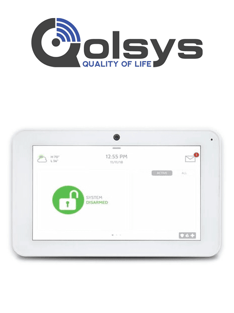 Panel Touch Secundario QOLSYS IQREMOTE QW9104-840 7" Compatible IQ Panel 4, IQ Hub, IQ4 Hub, IQ Pro y IQ Panel 2 Plus, Cámara 5MP y Control Z-Wave