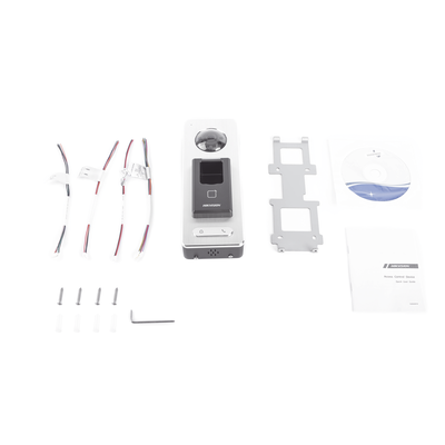 DS-K1T501SF - 2 EN 1 / Lector Biométrico IP65 con Función de Videoportero y lector QR Incluida/ Llamada a APP de Smartphone Hik-Connect P2P (No requiere monitor) / Soporta Tarjetas - Huellas - Códigos QR / Cámara 2 MP Compatible con DVRs y