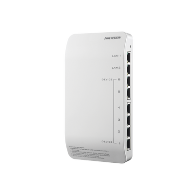 DS-KAD606-N - Distribuidor PoE (propietario) de Audio y Vídeo / Soporta Hasta 6 dispositivos / Compatible con Frente de Calle y Monitor IP HIKVISION