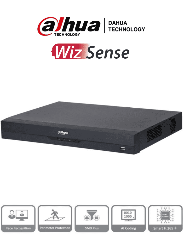Xvr5208an-4kl-i3 - dvr 8 canales 4k/ wizsense/ ia/ h.265+/ 2 bahías de discos duros/ 8 canales hdcvi +8 ip/ hasta 16 canales ip/ 2 canales de reconocimiento facial/ smd plus/ protección perimetral/ iot&pos DAHUA DH-XVR5208AN-4KL-I3