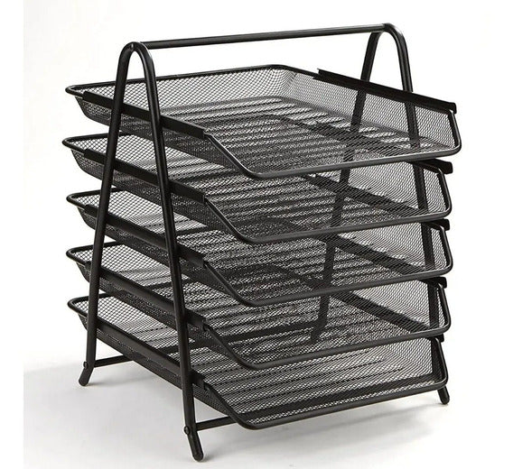Charola Organizadora Nextep Malla Metalica De 5 Niveles Negro Tipo Oficio - Ne-162Gn FullOffice.com
