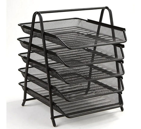 Charola Organizadora Nextep Malla Metalica De 5 Niveles Negro Tipo Oficio - Ne-162Gn FullOffice.com