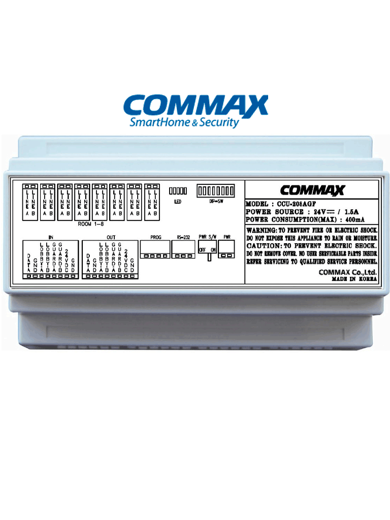 Distribuidor de piso COMMAX CCU208AGF 8 Intercomunicadores AP2SAG 2 hilos 24VDC Audiogate