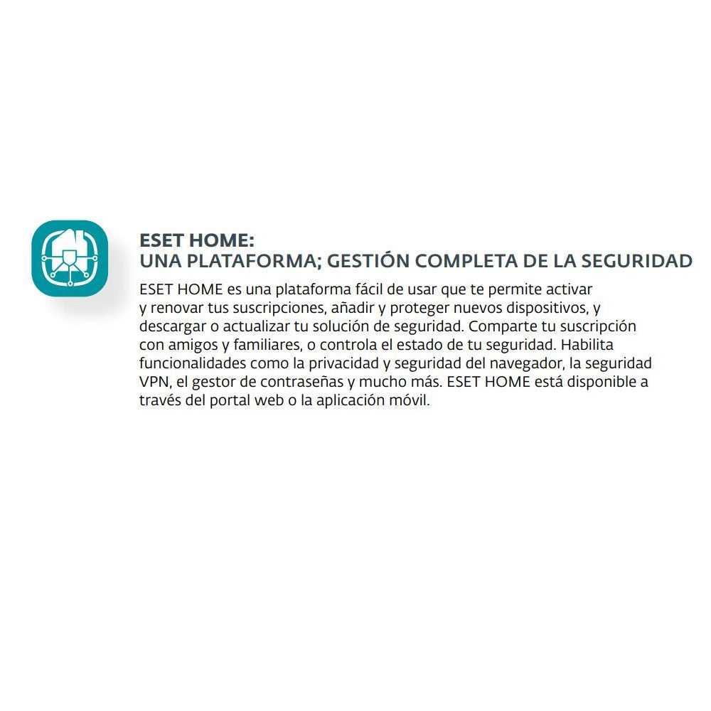 ESET EHSE101 Licencia Seguridad Doméstica 10 Dispositivos 1 Año, Protección Multiplataforma