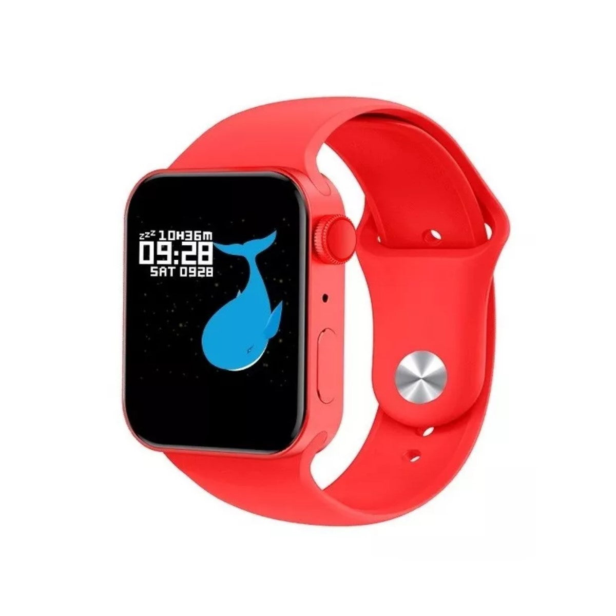 Smartwatch T100 Plus Rojo con Pantalla Táctil de 1.4", Monitor de Ritmo Cardíaco y GPS Integrado