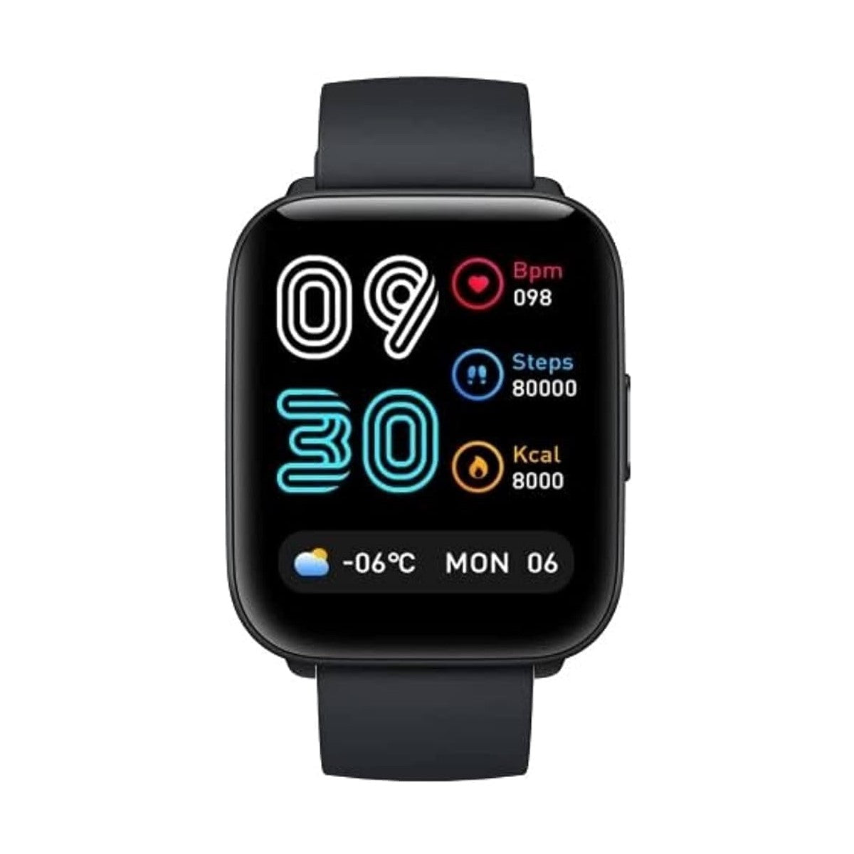 Smartwatch C2 Negro, Pantalla Táctil 1.3", Monitoreo de Ritmo Cardíaco, Resistente al Agua 5ATM