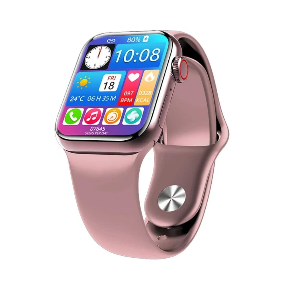 Smartwatch M7 Pro Rosa, Pantalla Táctil 1.3", Resistente al Agua IP68, Monitor de Ritmo Cardíaco