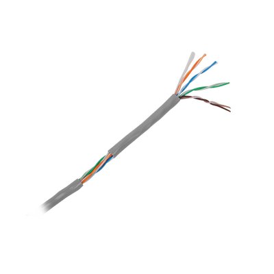 Bobina de Cable de 305 Metros (1000 Pies) Cat5e, Aleación de Cobre y Aluminio (CCA), Color Gris, Uso Interior