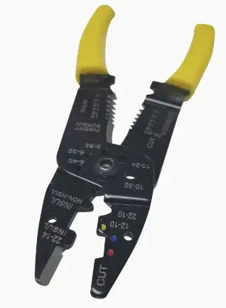 EPCOM Pinza Cortacables Pelacables EP204B, 10-22 AWG, Con Plegador de Conectores