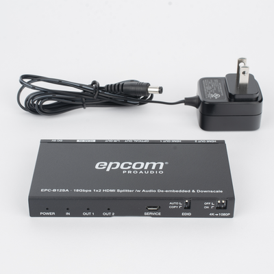 Splitter HDMI 1x2 | 4K@60Hz | Extractor de Audio | Down Scaler | HDR 4:4:4 | EDID | 18Gbps