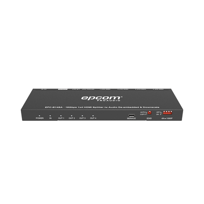 Splitter HDMI 1x4 | 1 Entrada a 4 salidas (Simultaneas) | 4K@60Hz | Extractor de Audio | Down Scaler | HDR 4:4:4 | EDID | 18Gbps