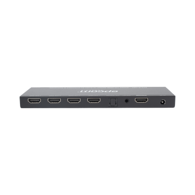 Splitter HDMI 1x4 | 1 Entrada a 4 salidas (Simultaneas) | 4K@60Hz | Extractor de Audio | Down Scaler | HDR 4:4:4 | EDID | 18Gbps