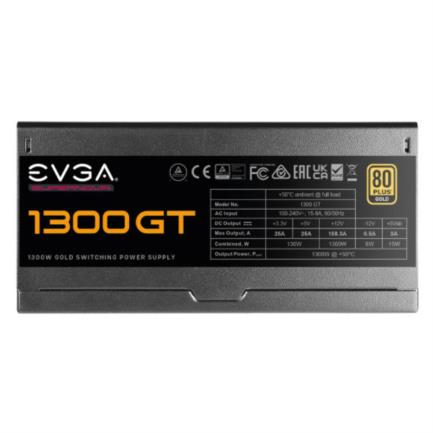 FUENTE DE PODER EVGA 1300W PLUS GOLD SUPERNOVA, 80 PLUS, FULL MODULAR, 135MM FAN, 10 AÑOS DE GARANTÍA