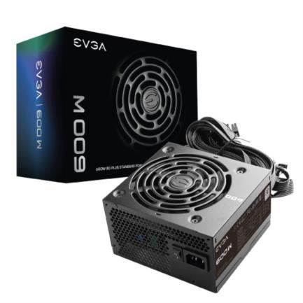 Fuente de Poder EVGA W1 600W 80 Plus White ATX 12V 24 pin Fan 120mm Negro - 600W 80 Plus, ATX 12V, Fan 120mm