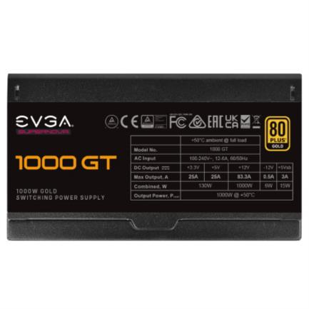 Fuente de Poder EVGA SuperNova 1000W GT 80 Plus Gold Full Modular 24 pin Negro