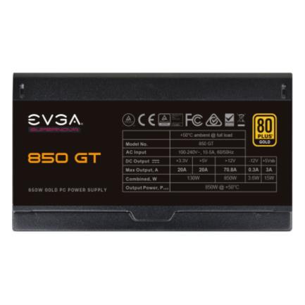 Fuente de Poder EVGA SuperNova 850W GT 80 Plus Gold Full Modular 24 pin Fan 135mm