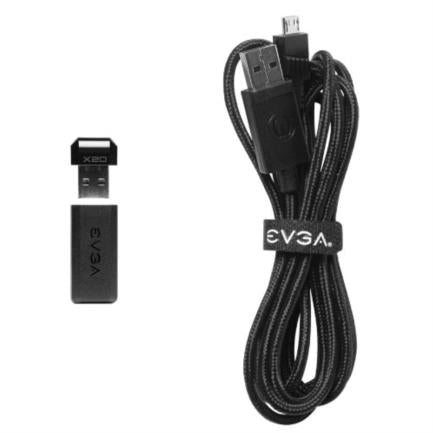 Mouse Gamer EVGA X20 Ergonómico Optico RGB 16000 DPI 10 Botones Inalámbrico Bluetooth USB Tipo A Negro