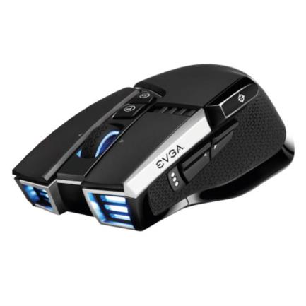 Mouse Gamer EVGA X20 Ergonómico Optico RGB 16000 DPI 10 Botones Inalámbrico Bluetooth USB Tipo A Negro