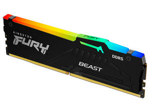 Memoria DIMM Kingston Fury Beast DDR5 RGB, PC5-44800 (5600MHz), CL40, 16GB Negro.