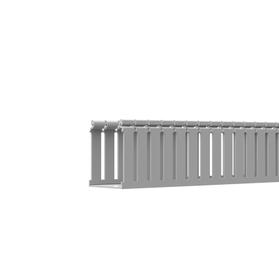 Canaleta Ranurada Panduit de PVC con Tapa Tipo F 108 mm de Ancho 79.2 mm de Alto y 2 m de Largo Color Gris