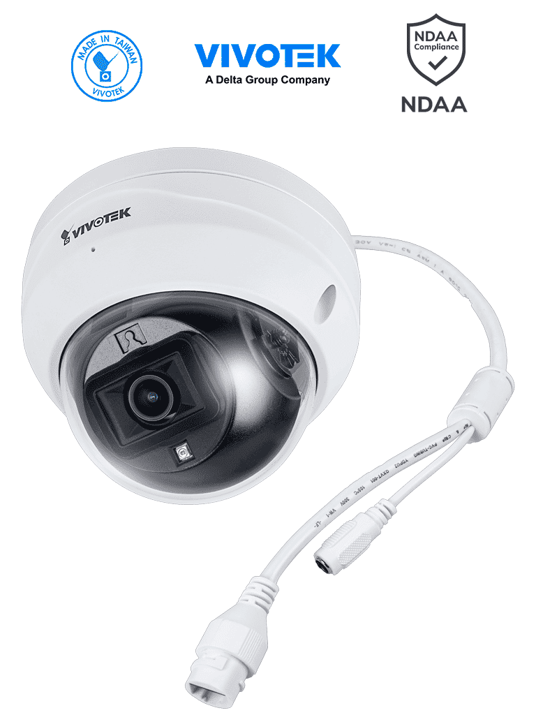 Cámara IP VIVOTEK FD639 Exterior 2MP, Lente 2.8mm, IR 30m, WDR Digital, IP66, IK10, Alm. 128GB, IA