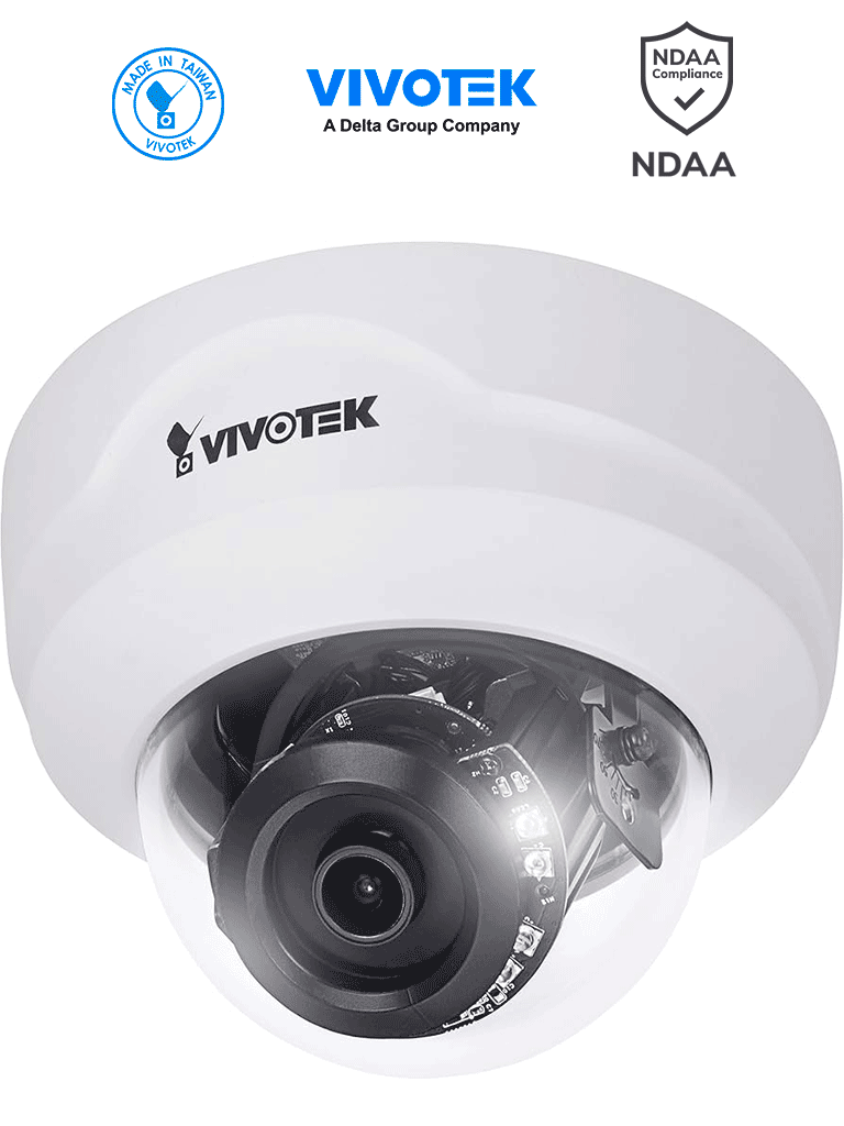 Cámara IP Domo Interior VIVOTEK FD8169A 2MP Full HD, 2.8mm, Smart IR 20m, SNV, 3DNR, Smart Stream, PoE