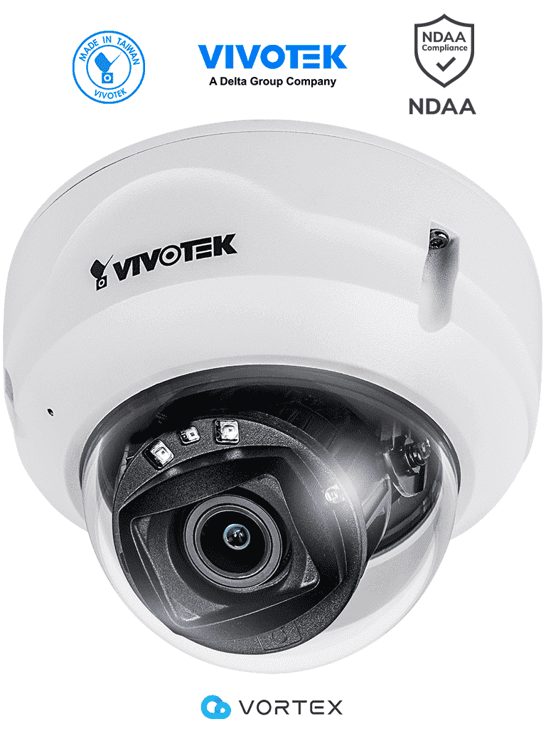Cámara IP VIVOTEK FD839-EHTV 5MP, Varifocal 2.8-10mm, Micrófono integrado, IR 30m, WDR Pro, IP66, IK10, NDAA, 256GB