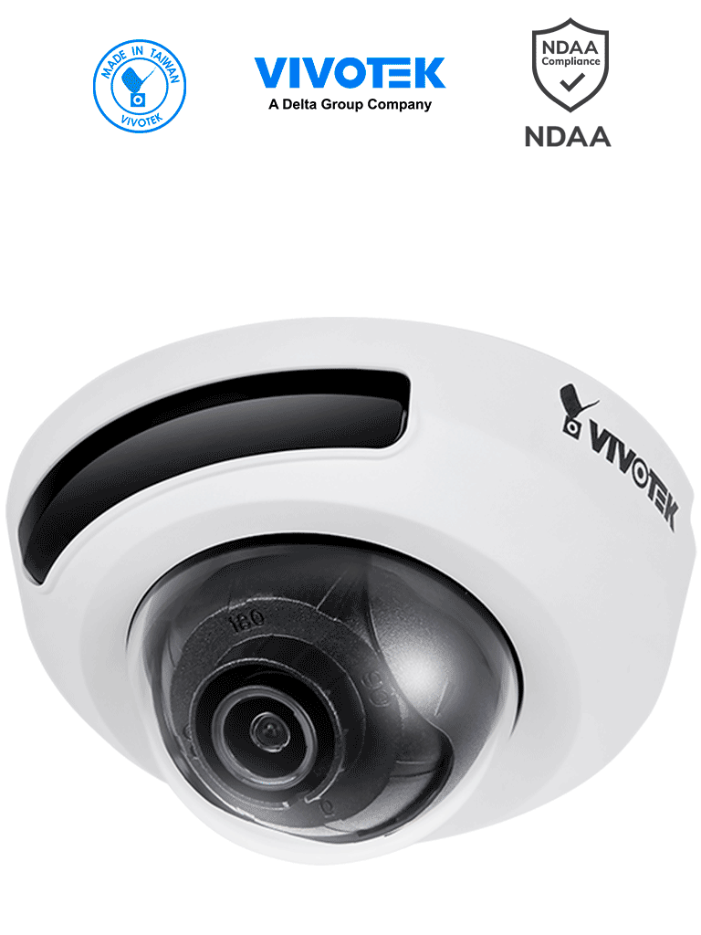 Cámara IP Domo Interior Vivotek FD9166-HN, 2MP, Lente Fijo 2.8mm, IR Invisibles 10m, WDR Pro, Micrófono Integrado