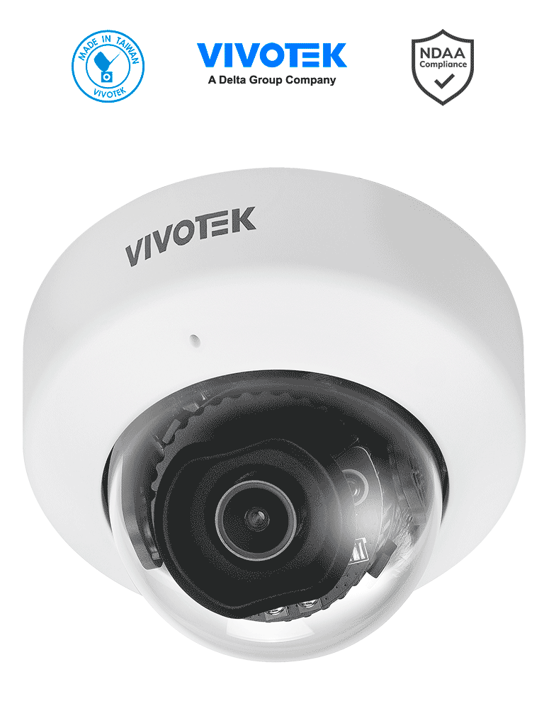 VIVOTEK FD9186-H Cámara IP Domo 5MP, Lente 2.8mm, Smart IR 30m, WDR Pro