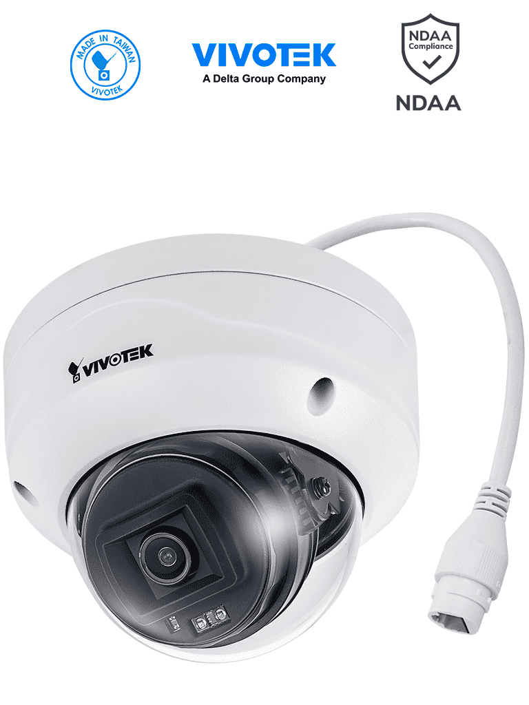 Cámara IP domo exterior VIVOTEK FD9360H 2MP, lente fijo 2.8mm, H.265, IR 30m, WDR Pro