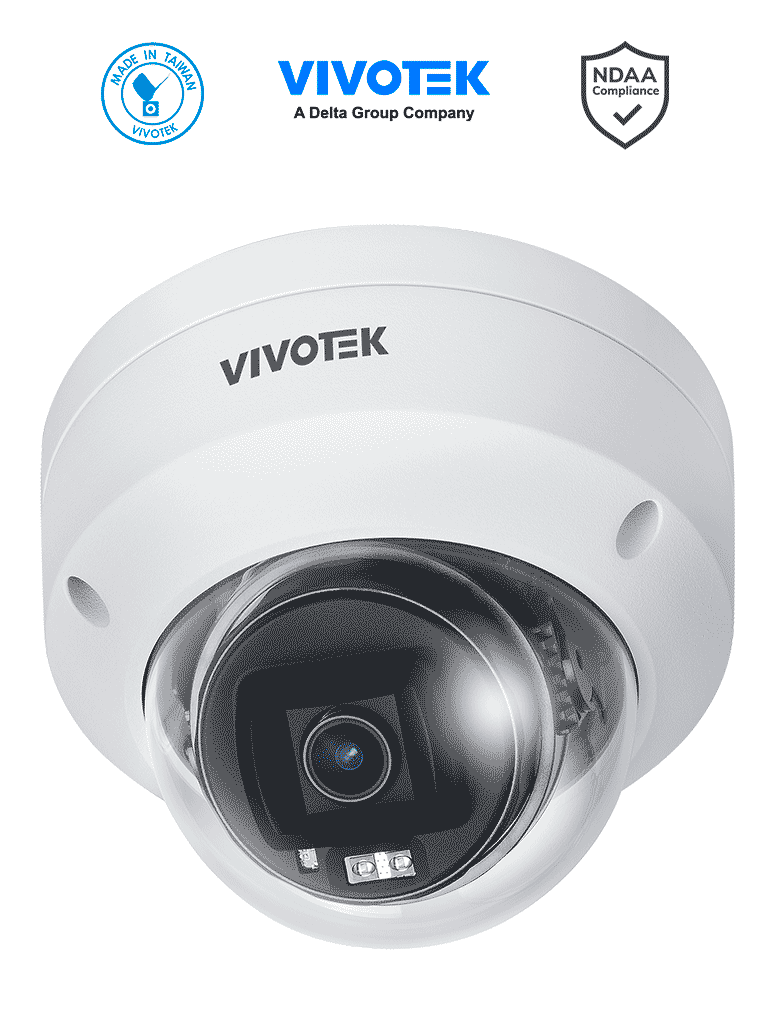 VIVOTEK Cámara IP Domo Exterior 5 MP, H.265, Lente 2.8mm, IP66, ONVIF