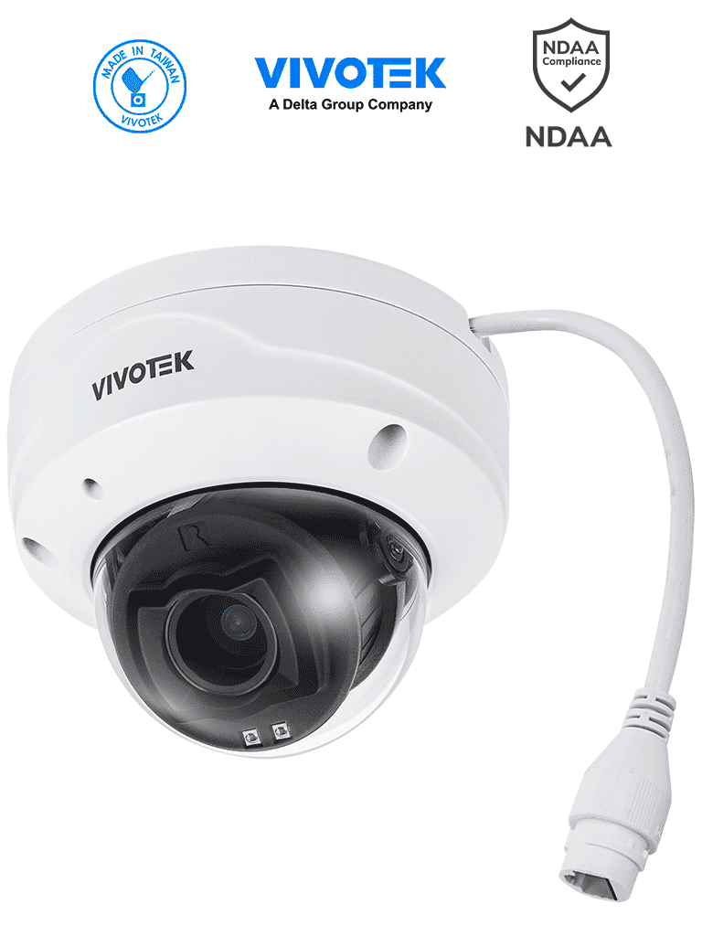 Cámara IP Domo Exterior Vivotek FD9383-HTV 5MP Varifocal 2.8-12mm Smart IR 30mts WDR Pro SNV Ciberseguridad NDAA VTK