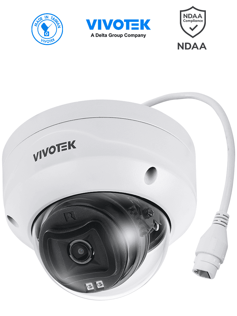 Cámara IP domo exterior VIVOTEK FD9383-HV 5MP, Smart IR 30m, WDR Pro, Lente 2.8mm, Smart VCA, IP66, IK10, SNV