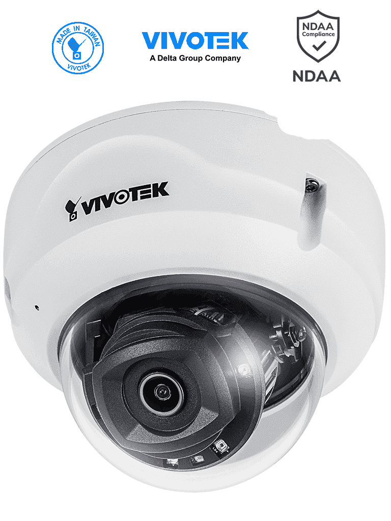 Cámara IP Domo Exterior Vivotek FD9389-EHV V2, 5 MP H.265, Smart IR 30m, WDR Pro, Micrófono Integrado, SNV, Lente Fija 2.8mm, IP66, IK10, Trend Micro