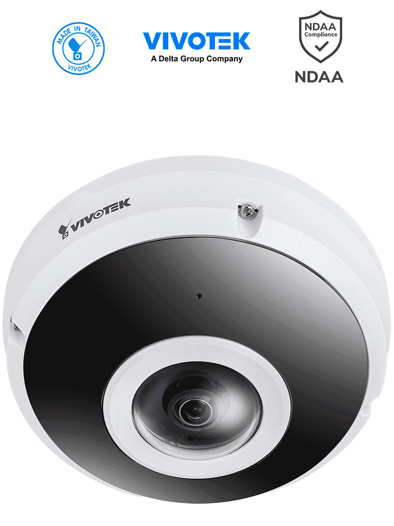 VIVOTEK Cámara IP FE9380-HV 5 MP, H.265, 360º, IP66/IK10, ONVIF