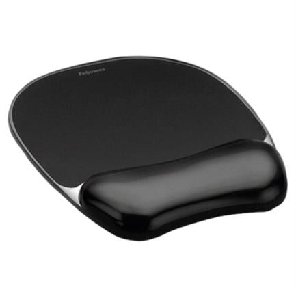 Mouse Pad Fellowes con Reposamuñecas de Gel Crystal, Dimensiones 25x22cm, Color Negro