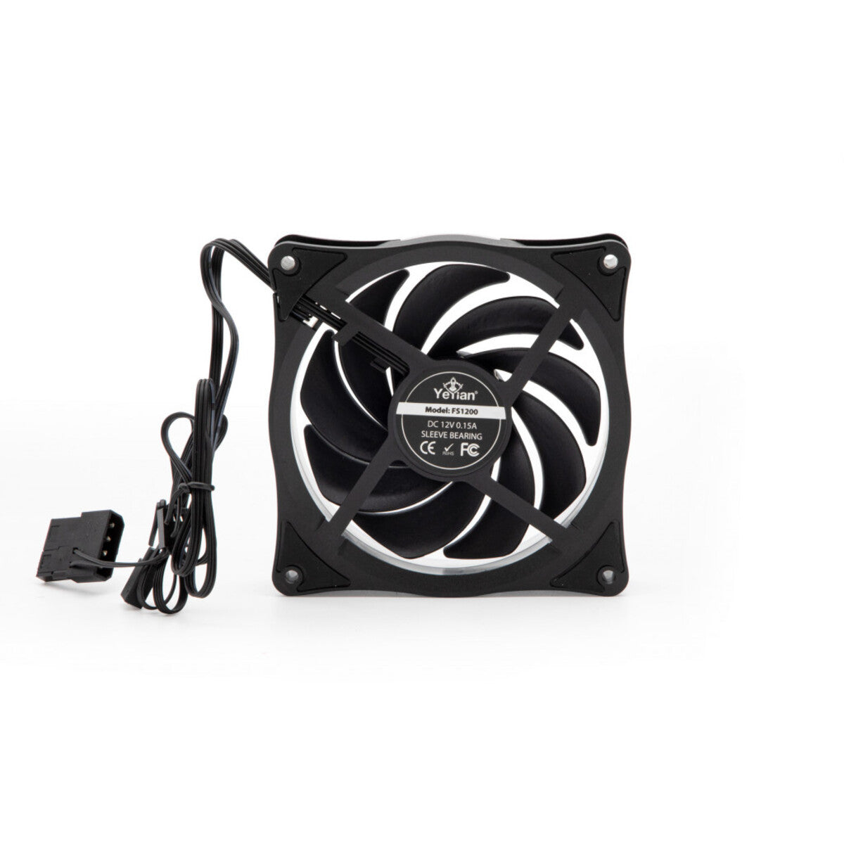 Ventilador RGB Yeyian FS1200 Typhoon Serie 1200, 120mm, para gabinete, 1200 RPM