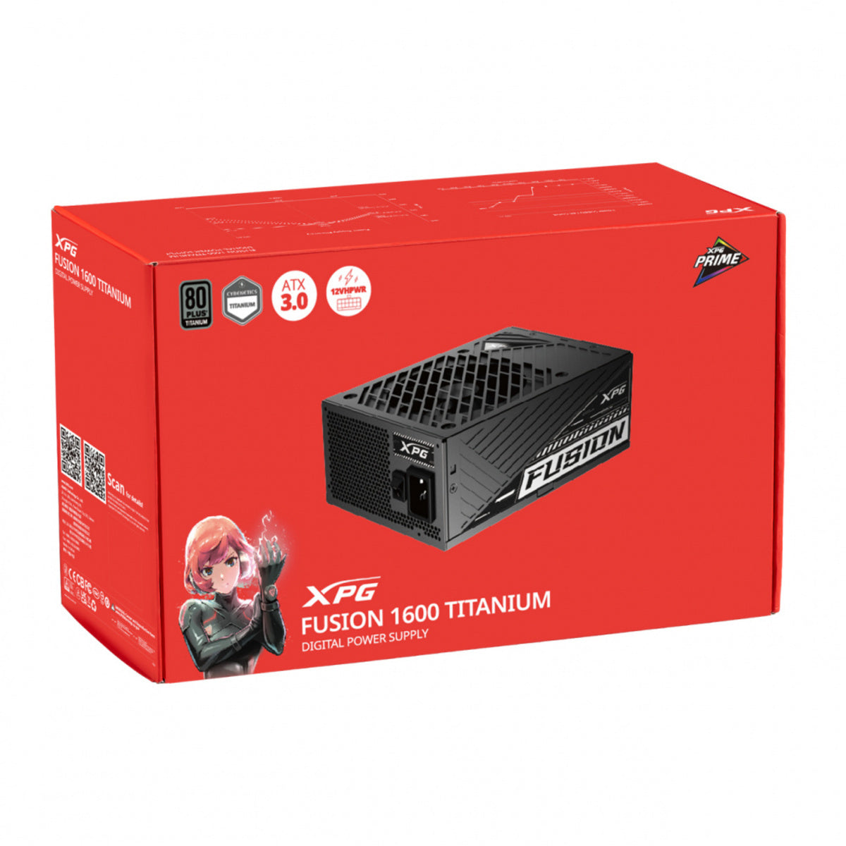 Fuente de Poder XPG Fusion 1600 Titanio 80 Plus, 1600W, Certificación Titanio, Modular