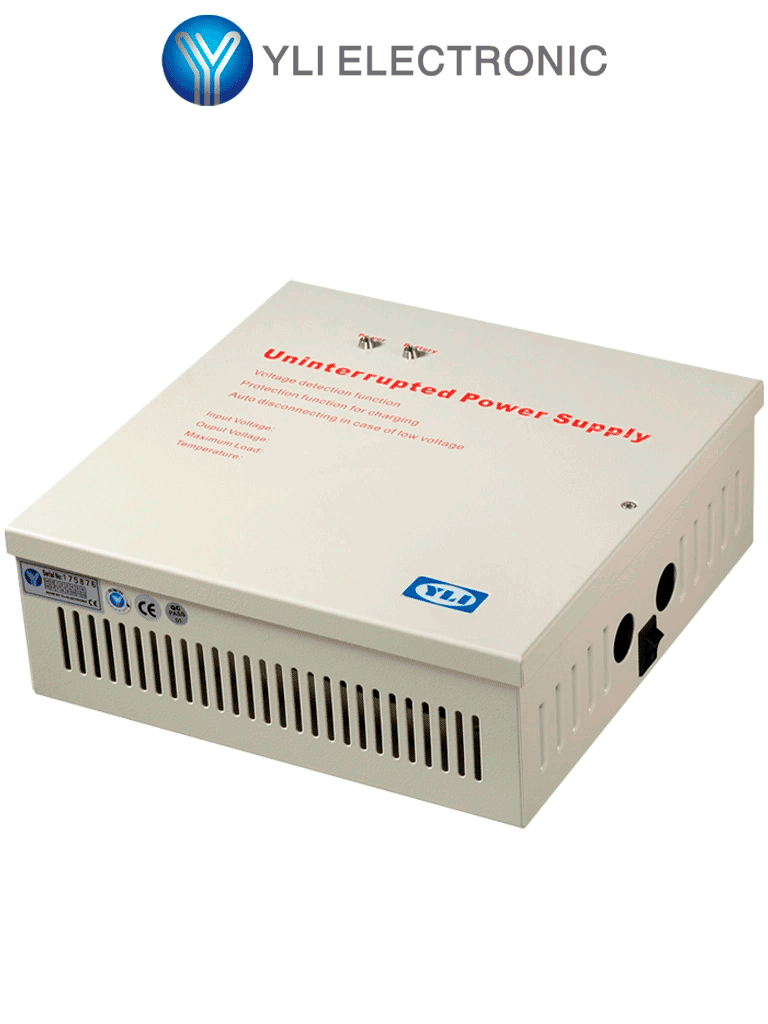 Fuente de Energía YLI YP902123 con Relevador NO/NC, Protección contra Cortocircuitos y Soporte para Batería de Respaldo
