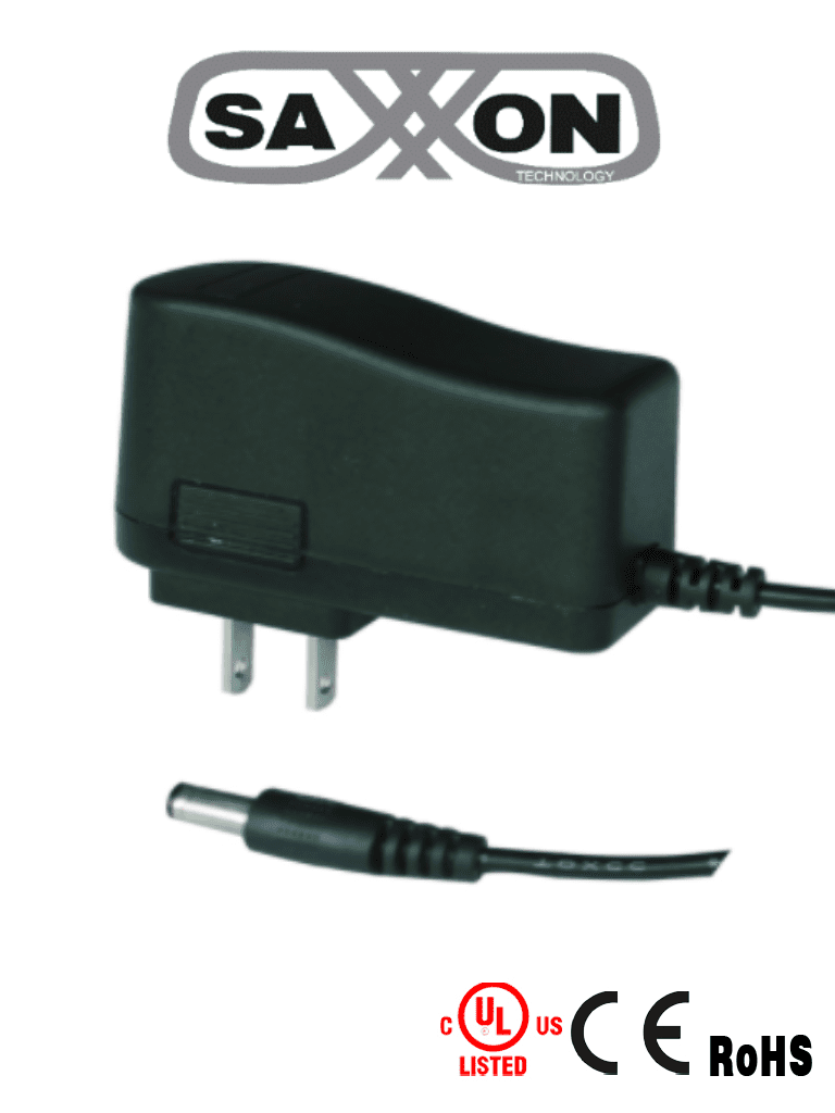 SAXXON PSU12005-E Fuente de Poder 12V 0.5A 5W, Conector Macho para CCTV