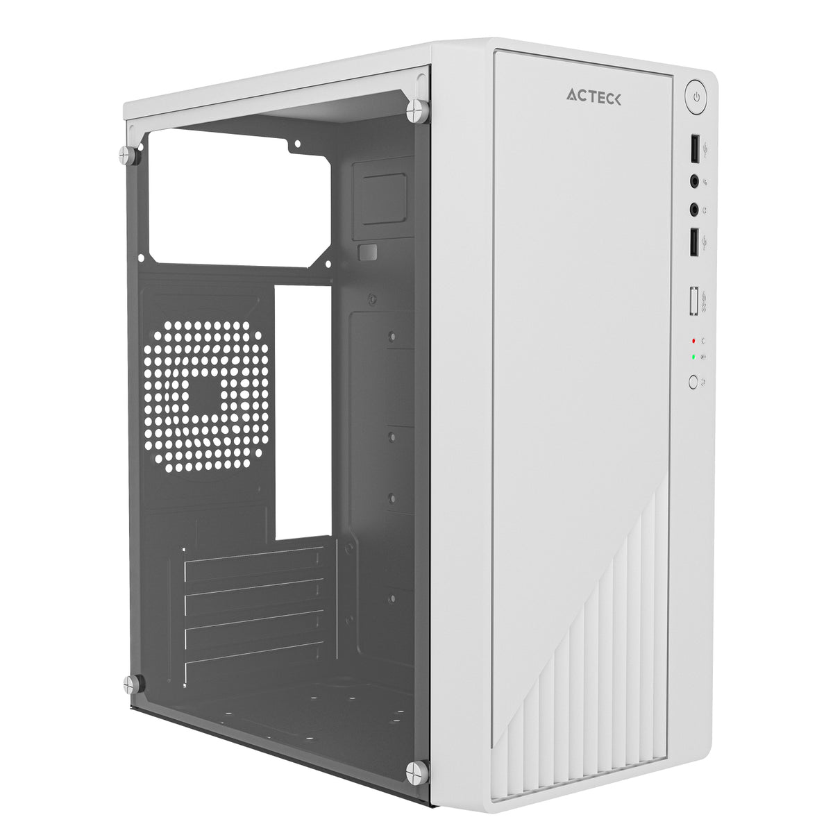 AC-939522 - GABINETE ACTECK (AC-939522) KIOTO GC220 MICRO ATX,FUENTE 500W,2*USB 2.0,PANEL ACRILICO,BLANCO
